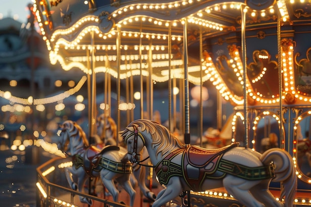 Delight in the elegance of a vintage carousel ride generative ai