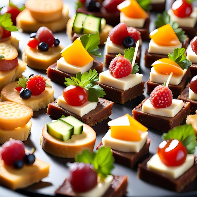 Delight Your Guests with Buffet Food Caterings Mini Canapes Snacks and Appetizers