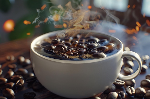 Delightful aroma of freshly brewed coffee