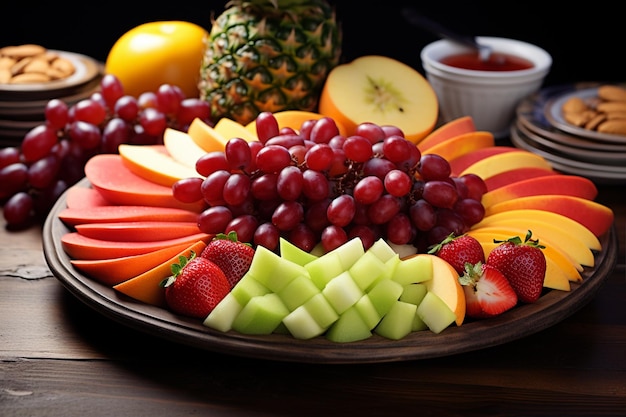 Delightful Assortment Fruits Beautifully Arranged