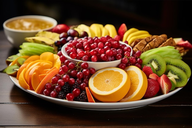 Delightful Assortment Fruits Beautifully Arranged