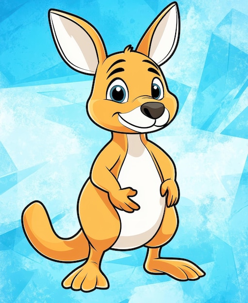 Delightful baby kangaroo jumping perfect for little ones to color featuring clear lines