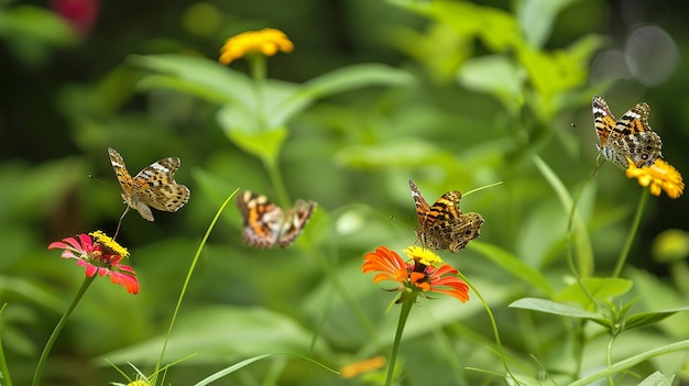 Photo delightful butterfly garden filled with colorful flowers