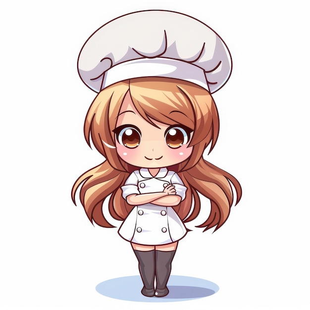 Delightful chibi chef girl illustration Vibrant