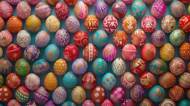 A delightful collection of intricately patterned Easter eggs