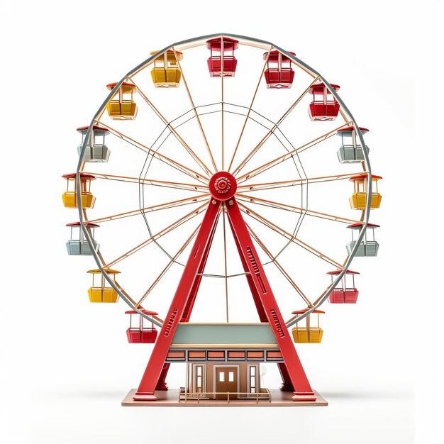 Photo delightful ferris wheel model crafts isolated on white background