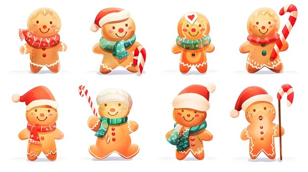 Photo delightful gingerbread cookie figures celebrating the christmas season