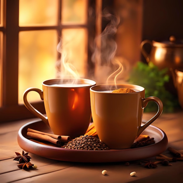 Delightful Morning Two Aromatic Masala Tea Mugs