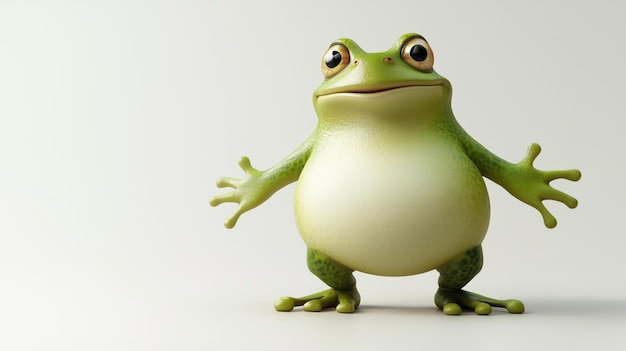 Photo a delightful and playful representation of a green frog