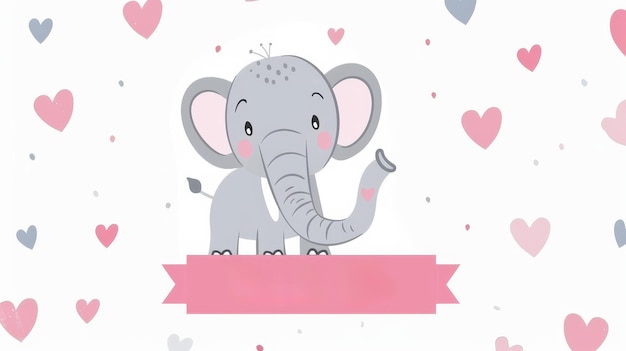 Photo delightful thank you card featuring a cute elephant design perfect for kids birthdays