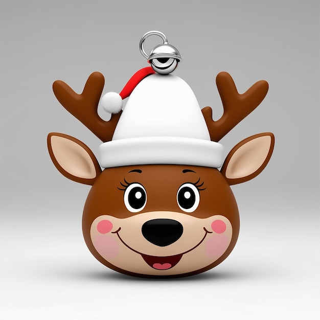 Photo a delightful and vibrant cartoon christmas reindeer featuring a round happy face with large eyes