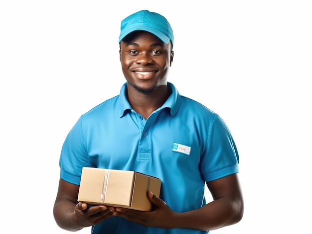 Delivery boy isolated