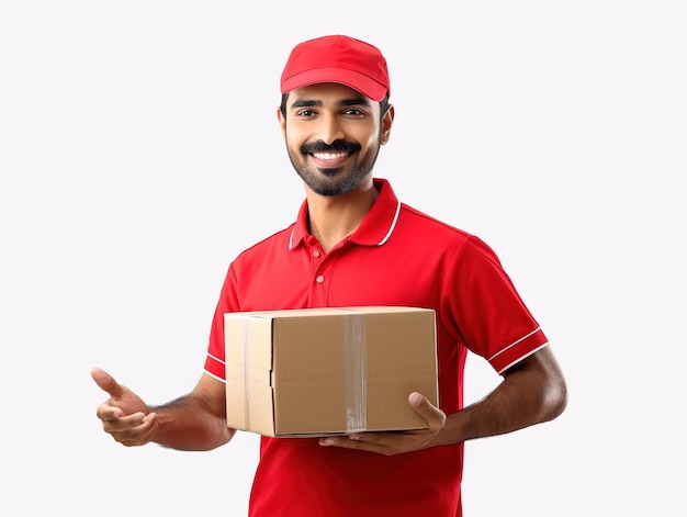 Delivery boy isolated