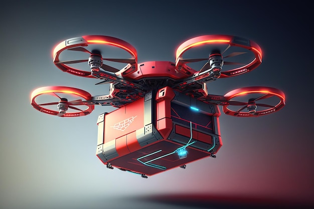 Delivery drone with box cargo automatic delivery