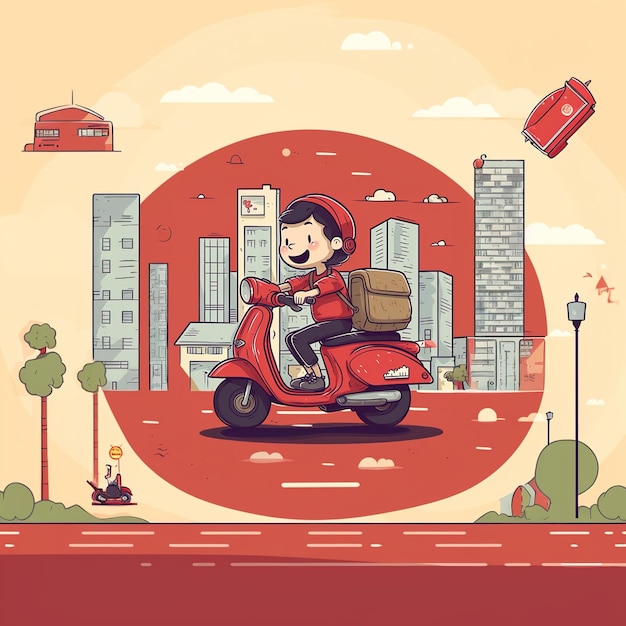 Delivery man concept online order tracking delivery home and officeillustration