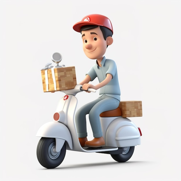 Delivery man concept online order tracking delivery home and officeillustration