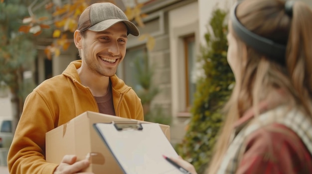 Photo delivery man with a smile