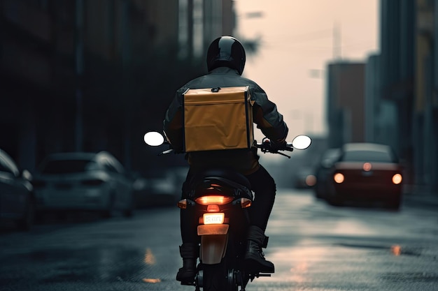 A delivery rider with motorcycle