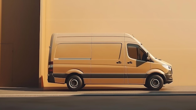 delivery service van full of cardboard boxes and logistic shipments mockup Generative AI