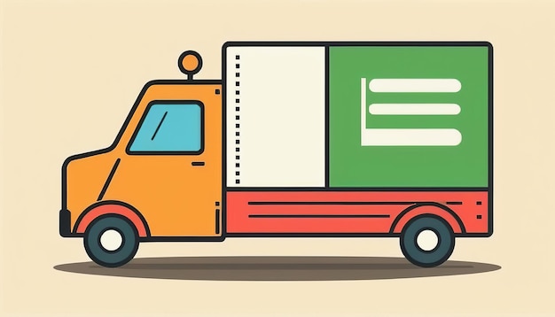 Delivery Truck Icon with Transparent Background