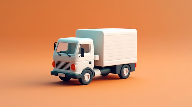 Delivery Truck on light background AI generated