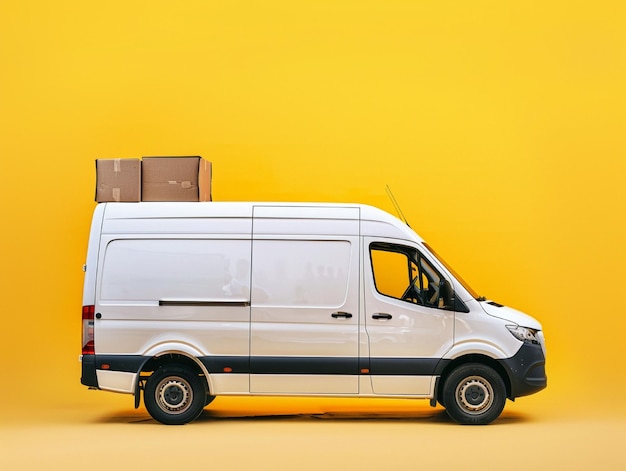 Delivery van with parcels