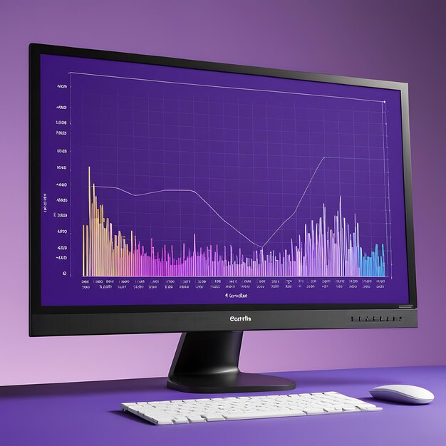 Photo a dell computer monitor with a graph on the screen