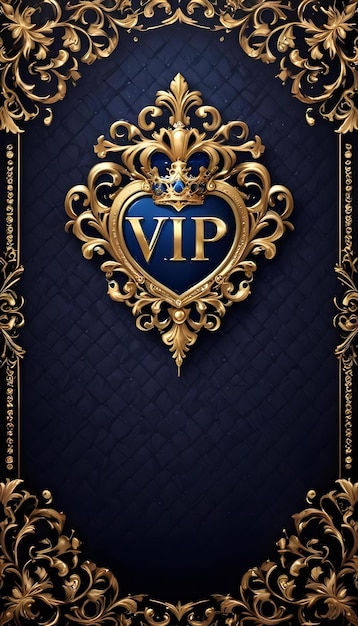 Photo a deluxe vip background with a gold frame with diamonds