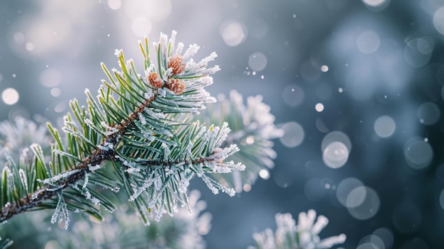 Delve into the festive spirit with Christmas snowy fir tree branches AI generative wonder