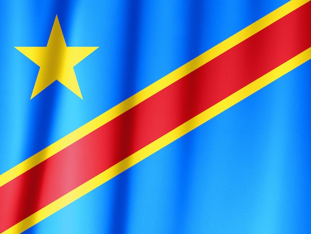 Photo democratic republic of congo waving flag