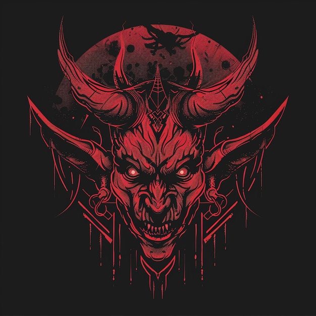 Photo demon tshirt design for the bold and fearless