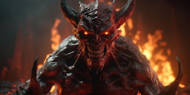 demon with hell background