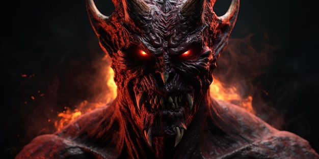 demon with hell background