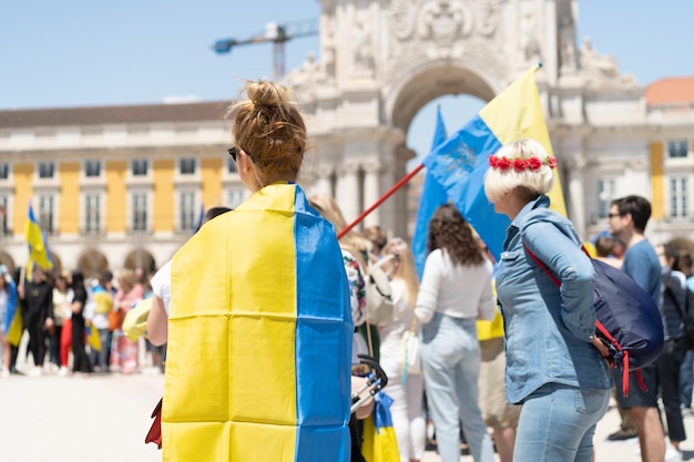 The demonstration on Commerce Square in support of Ukraine