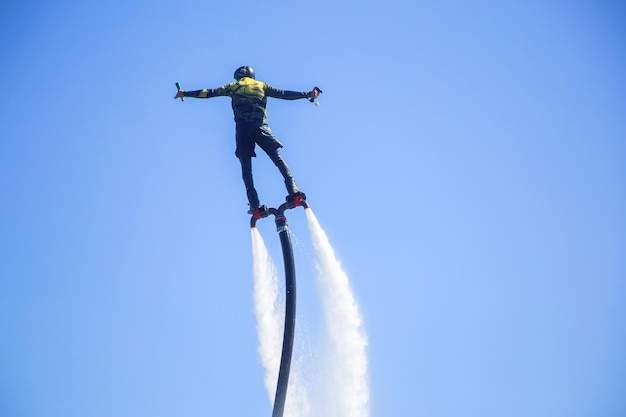 Demonstration performances of flyboard athletes