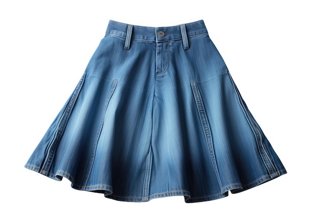 Denim skirt on white background Generative AI