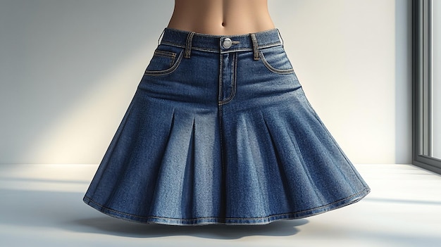 Photo a denim skirt with a button down the back