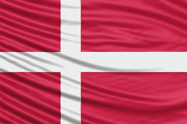 Denmark Flag Wave Close Up, national flag background