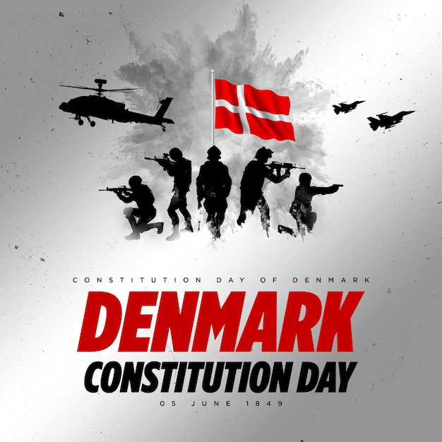 Denmark happy constitution day greeting card banner illustration holiday 5th of June