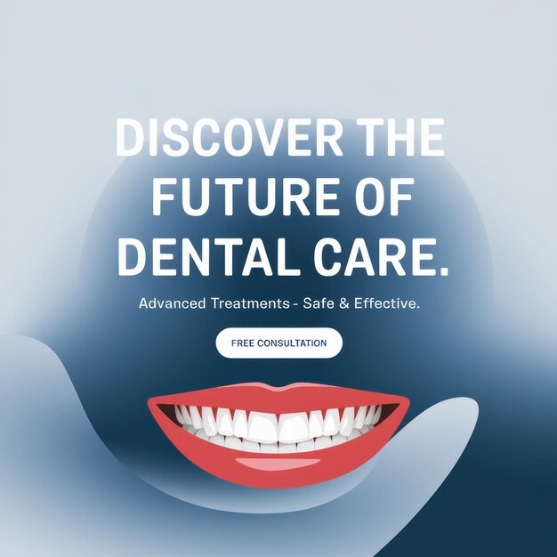 Photo dental care advertisement social media design with professional tools