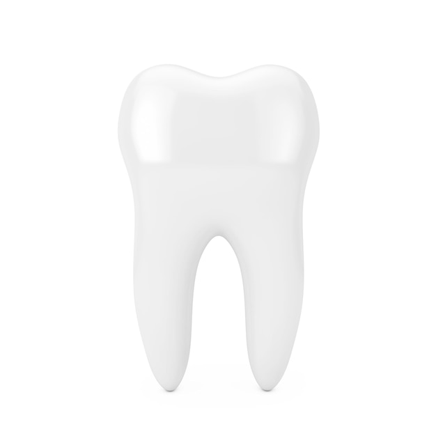 Dental Health and Hygiene Concept. White Tooth on a white background. 3d Rendering