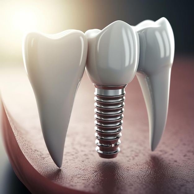 Dental implantation teeth with implant screw