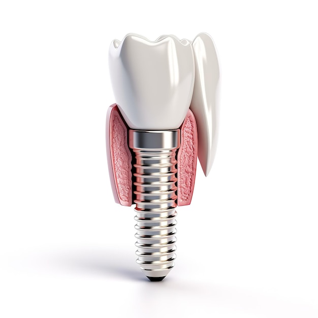 Dental implantation teeth with implant screw