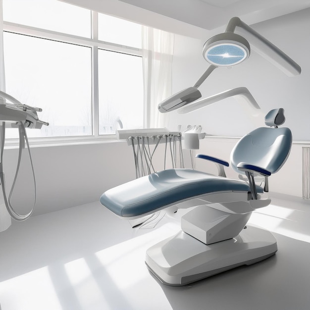 dental medical equipment with plain white background space for your text and image