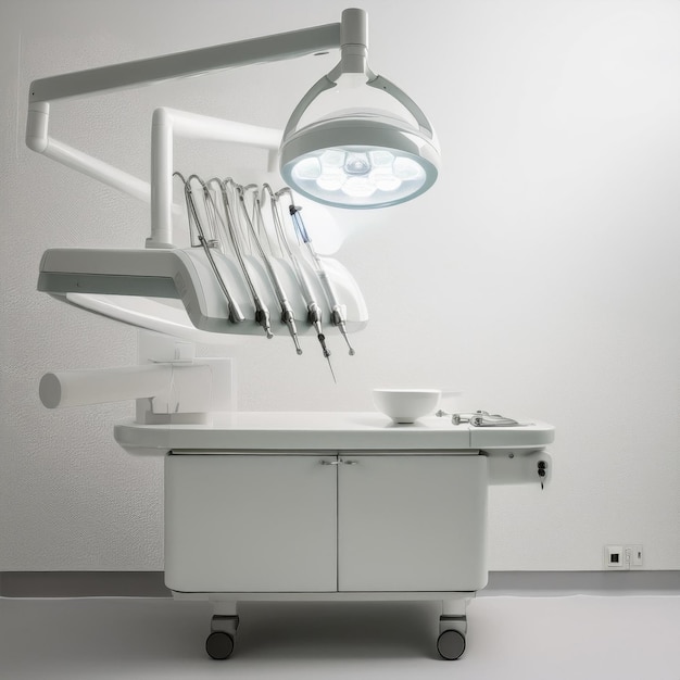 dental medical equipment with plain white background space for your text and image