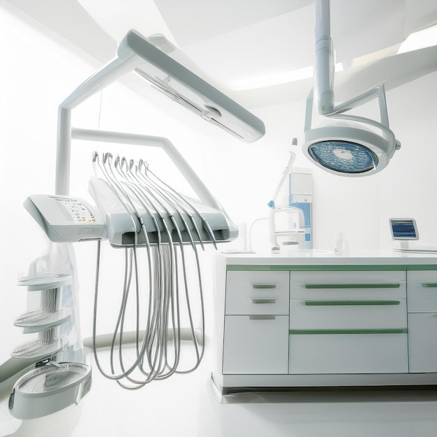 dental medical equipment with plain white background space for your text and image