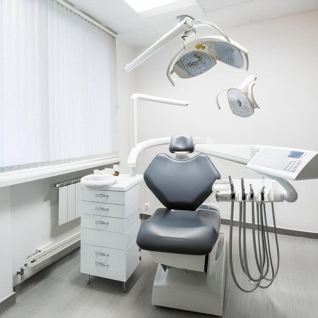 dental medical equipment with plain white background space for your text and image