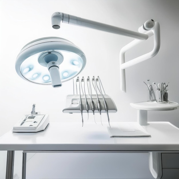 dental medical equipment with plain white background space for your text and image