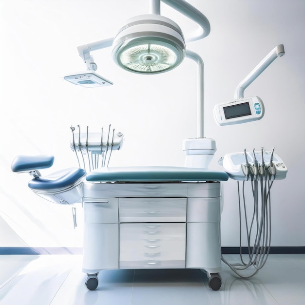 dental medical equipment with plain white background space for your text and image