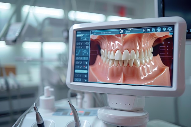 Dental Monitor Displaying Perfect Smile